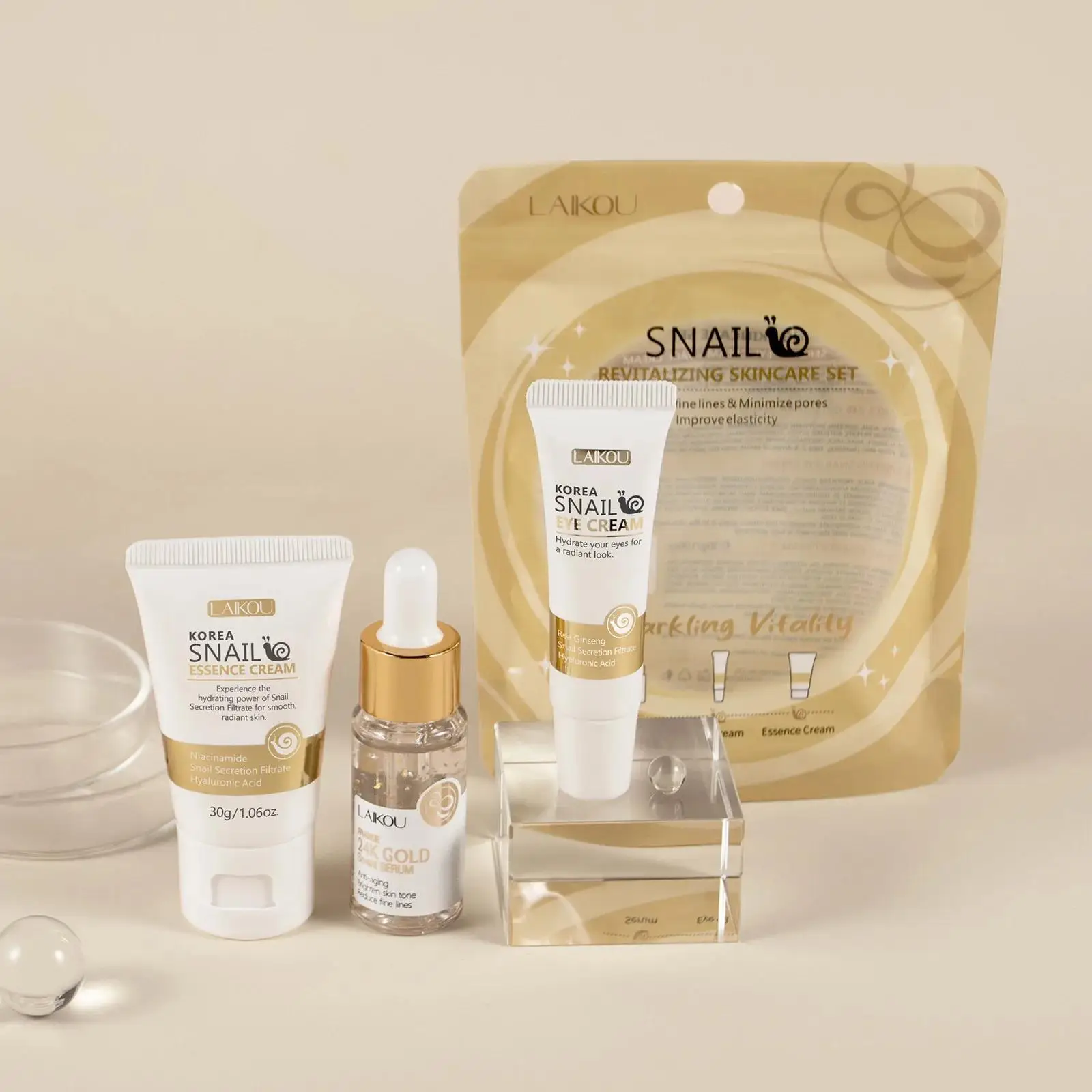 24K Gold Snail Repair Serum Ey - Luxury Skincare Essence 评论和价格